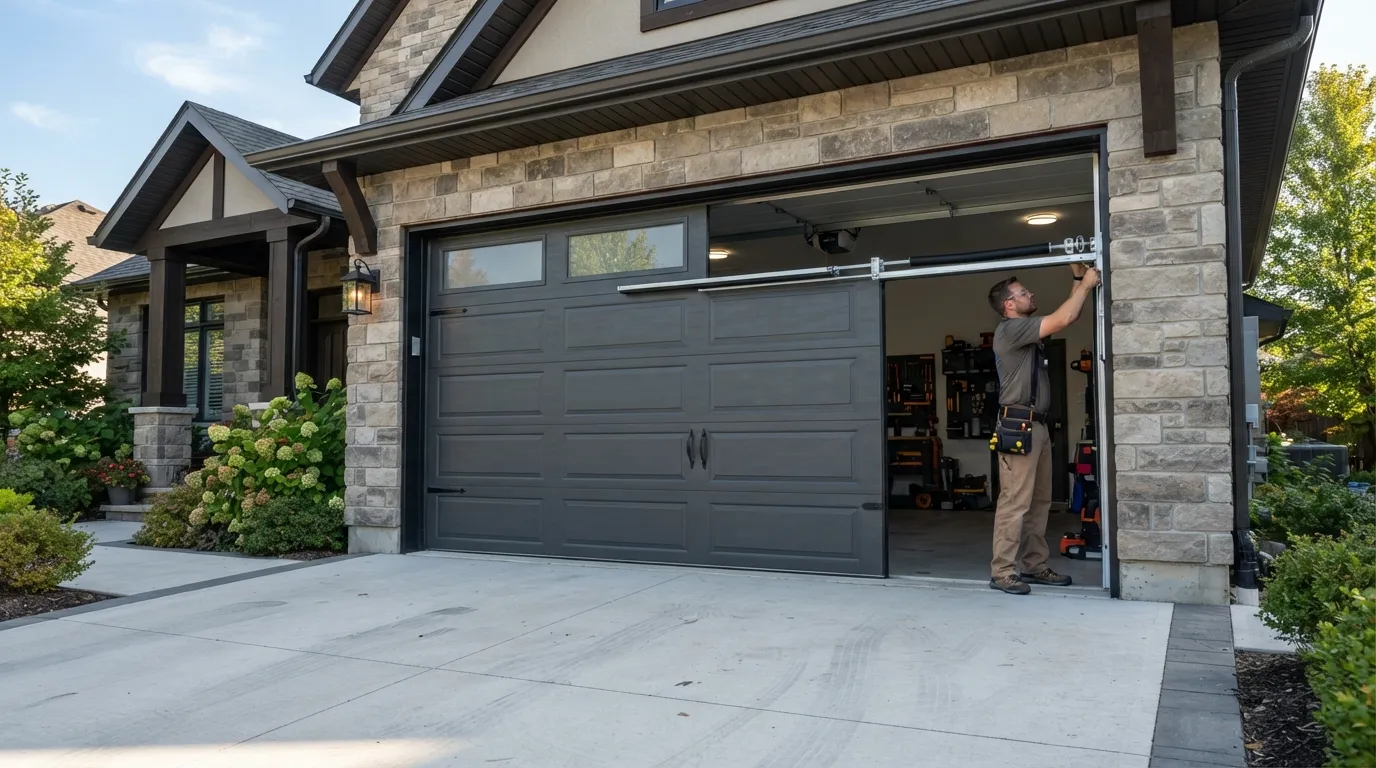 New residential garage door installed on a Livermore California home